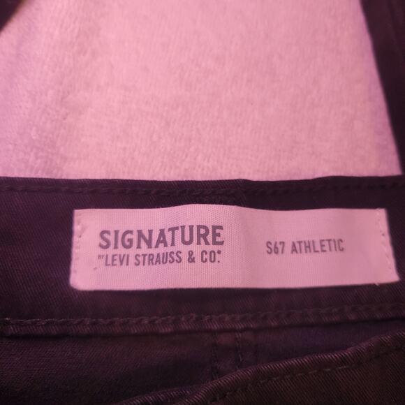 Levis Signature Mens Black S67 Jeans Athletic Straight Leg 34 X34 Zipper Pocket - Picture 6 of 9